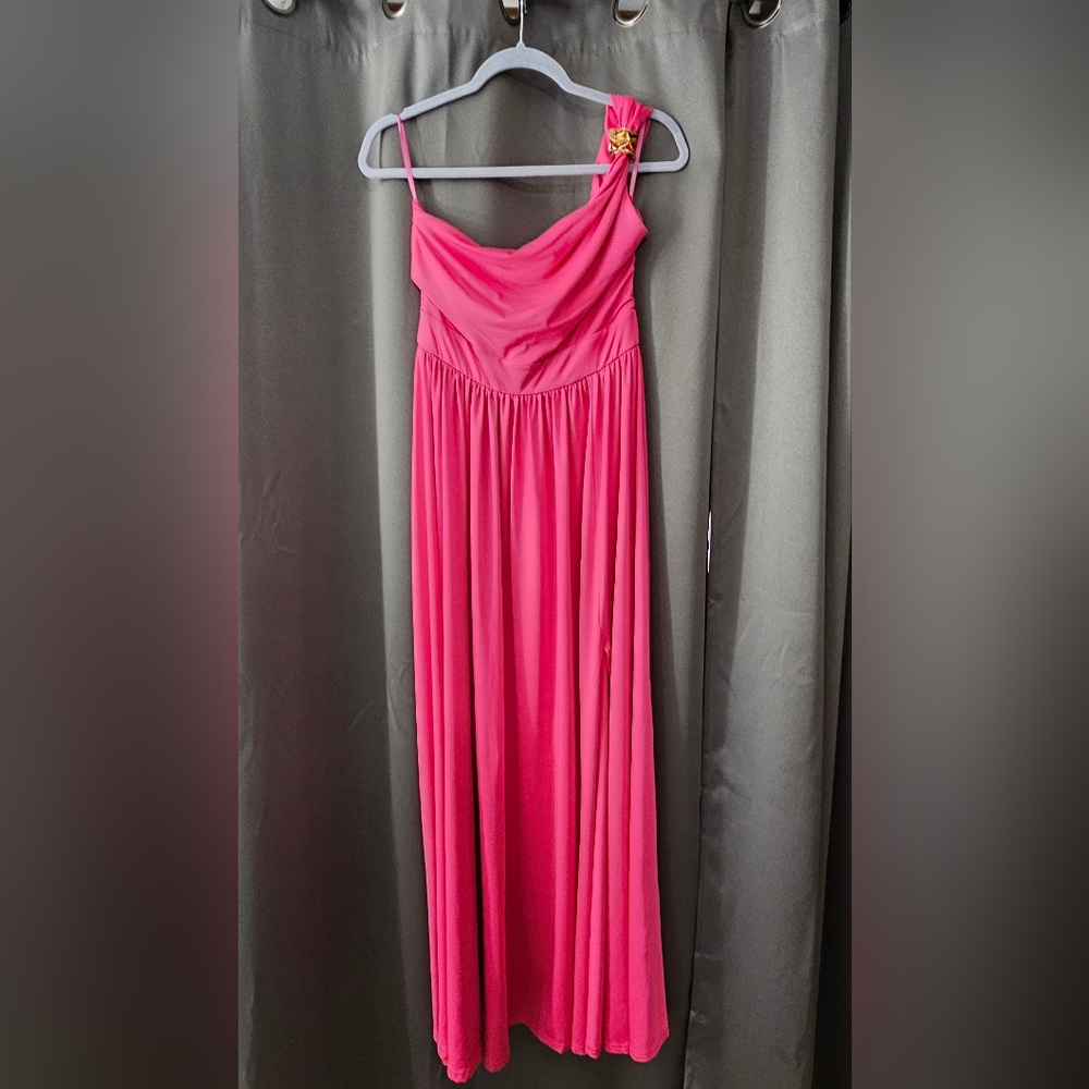 Elegant Pink One-Shoulder Dress